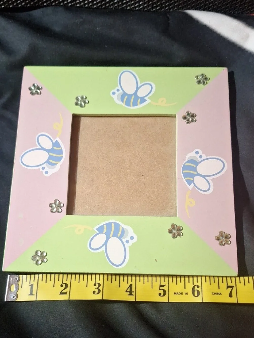 Pastel Bee Decorative Picture Frame - Pink & Green